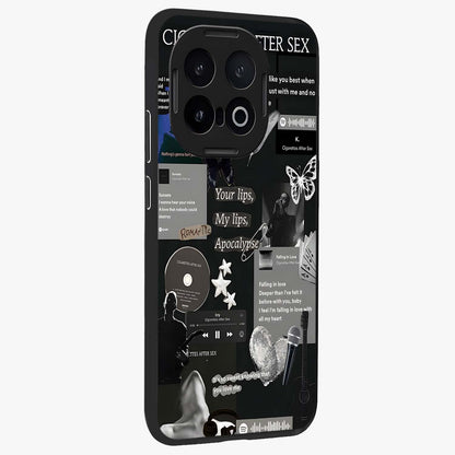 Midnight Love Echo Glass Case upright view showcasing expressive romantic artwork with dreamy midnight theme.