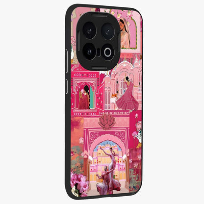 Pink Palace Muse Glass Case upright view showcasing artistic palace artwork with graceful royal theme.