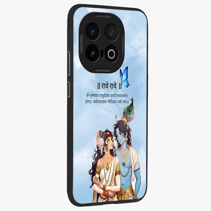 Radha Krishna Eternal Glass Case upright view showcasing sacred Radha Krishna artwork with eternal devotional theme.