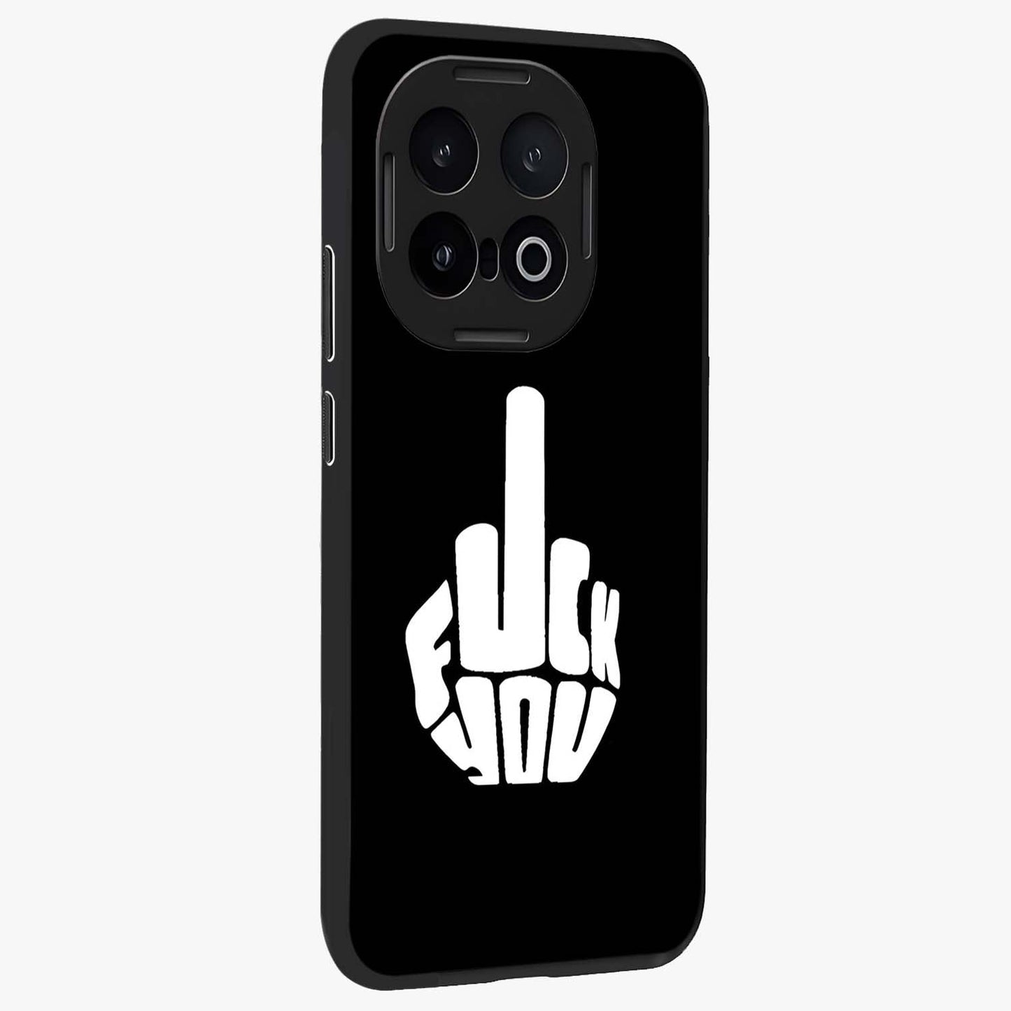 Rebel Mode On Glass Case upright view showcasing striking statement artwork with bold rebellious theme.
