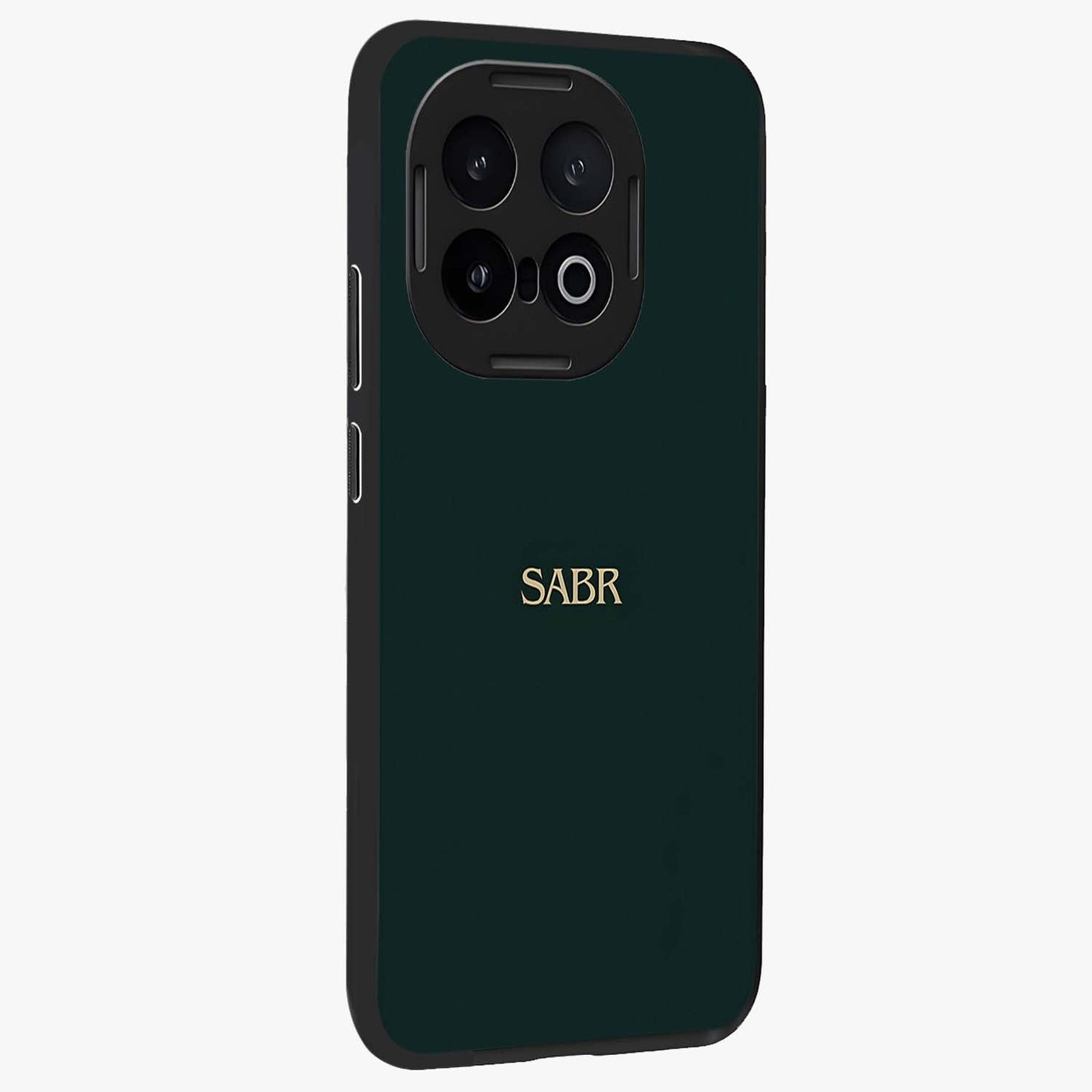 Sabr Minimal Patience Glass Case upright view showcasing calm minimalist artwork with motivational patience theme.