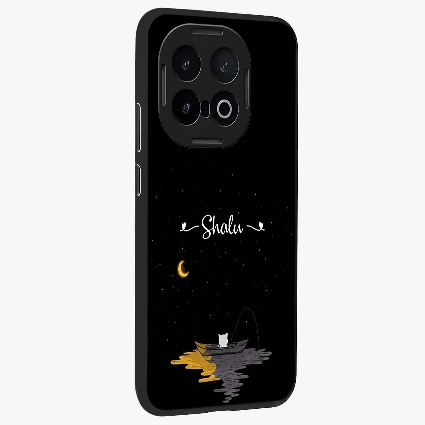 Silent Night Row Glass Case upright view showcasing tranquil night artwork with serene landscape theme.
