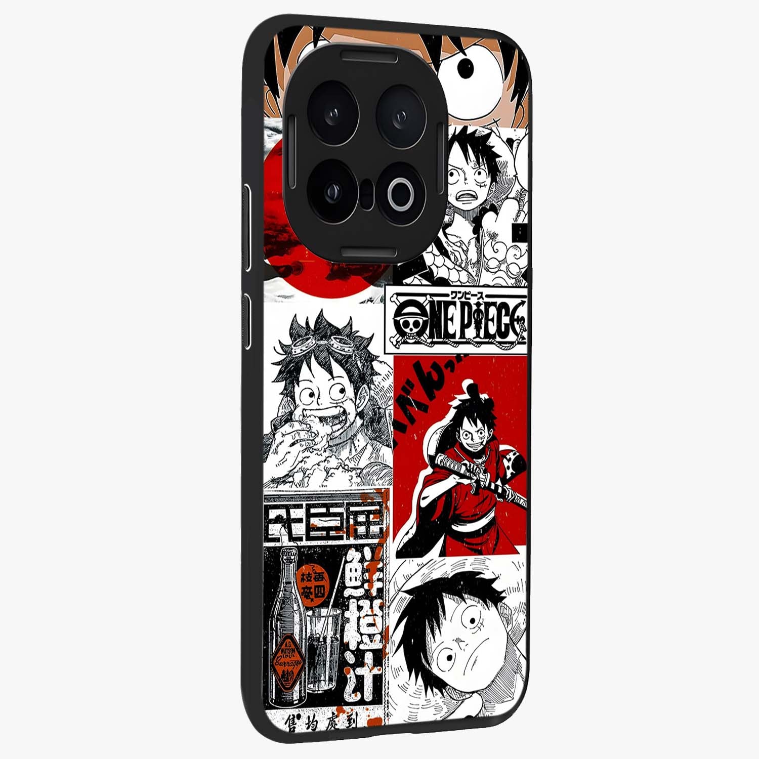 Strawhat Chaos Panels Glass Case upright view showcasing energetic anime artwork with bold adventure theme.