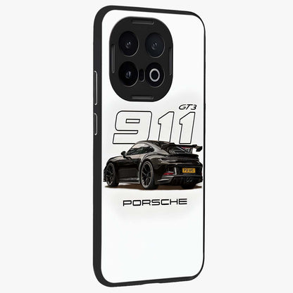 Turbo Legacy Icon Glass Case upright view showcasing bold racing inspired artwork with classic car theme.