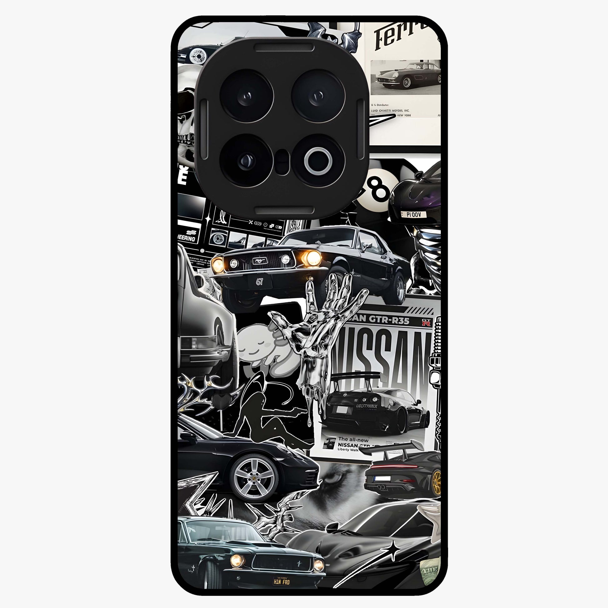 Aesthetic Dark Love Glass Case showing flat back view with dark romantic artwork and glossy glass finish.