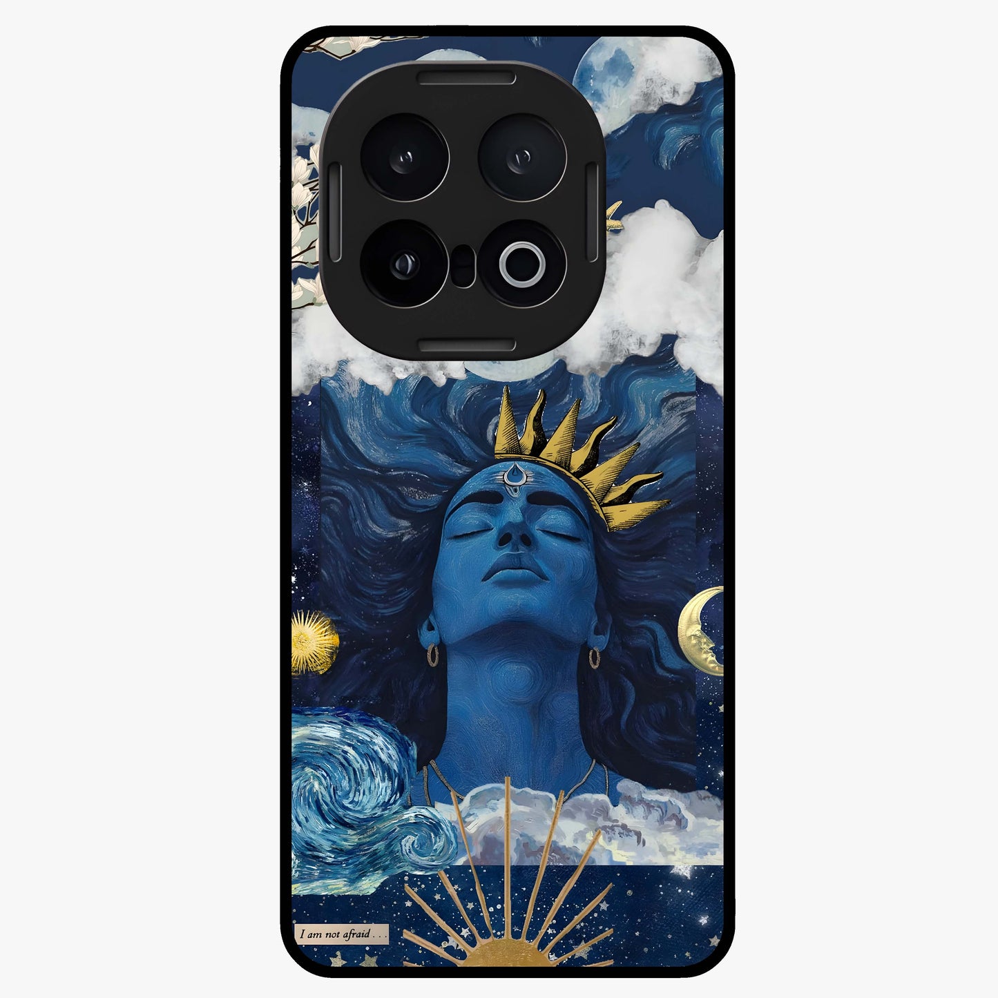 Aesthetic Lord Shiva Glass Case showing flat back view with divine Shiva artwork and glossy glass finish.
