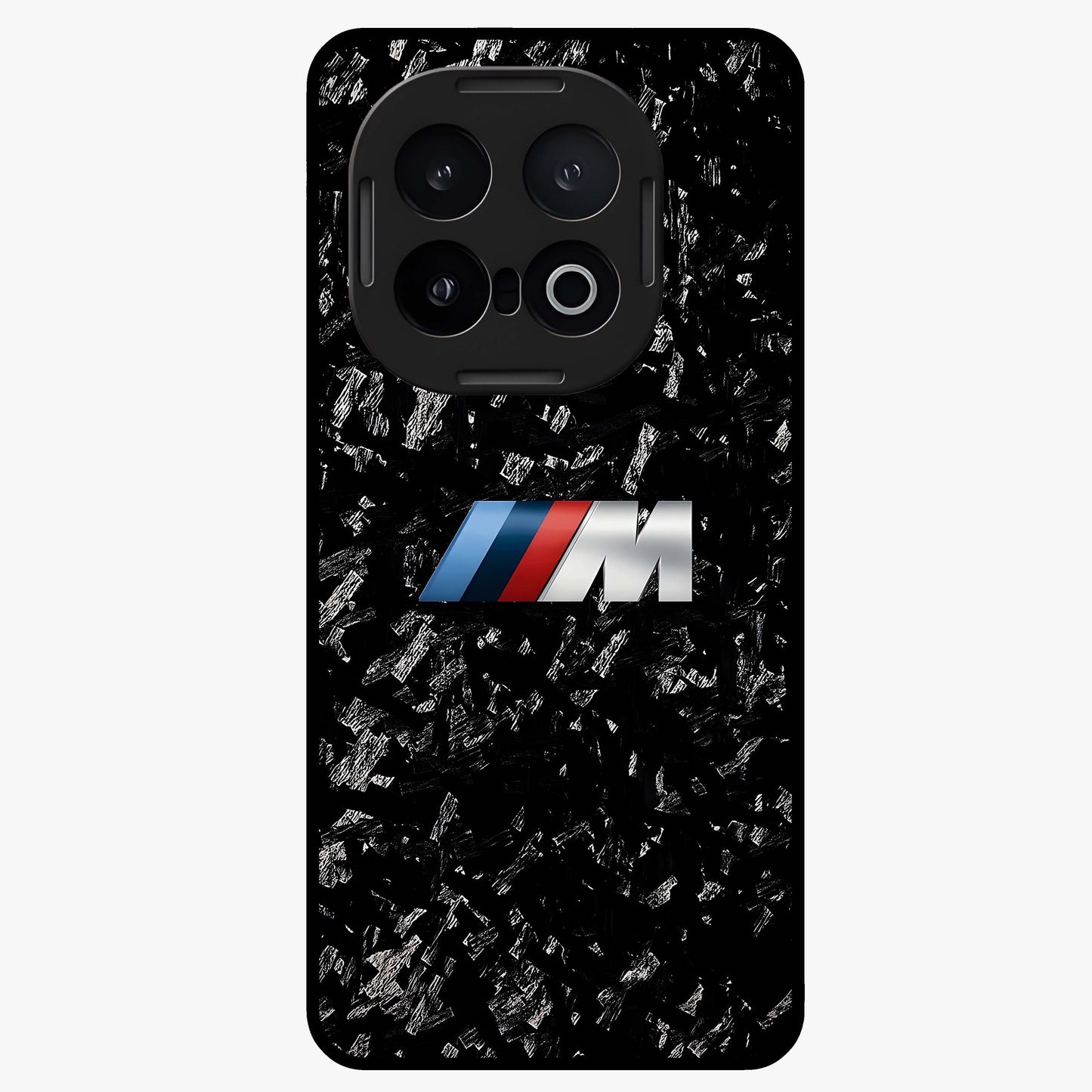 Carbon Speed Mark Glass Case showing flat back view with sporty carbon pattern artwork and glossy glass finish.