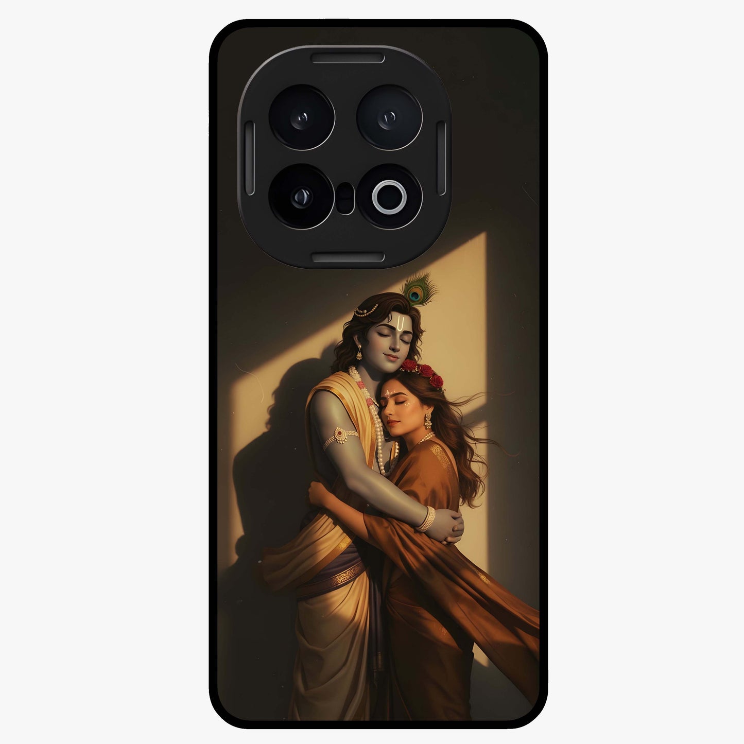 Divine Eternal Love Glass Case showing flat back view with spiritual love themed artwork and glossy glass finish.