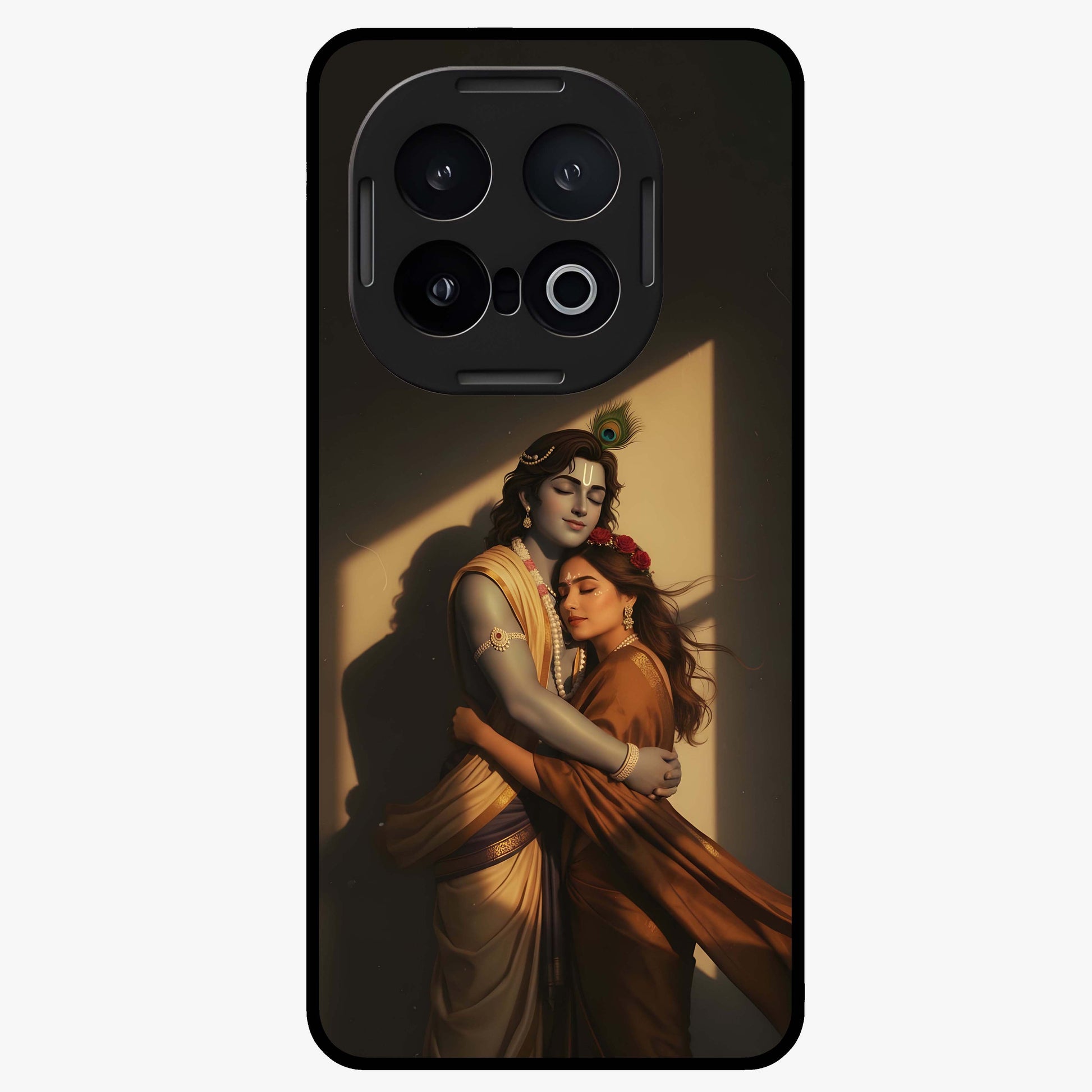 Divine Eternal Love Glass Case showing flat back view with spiritual love themed artwork and glossy glass finish.