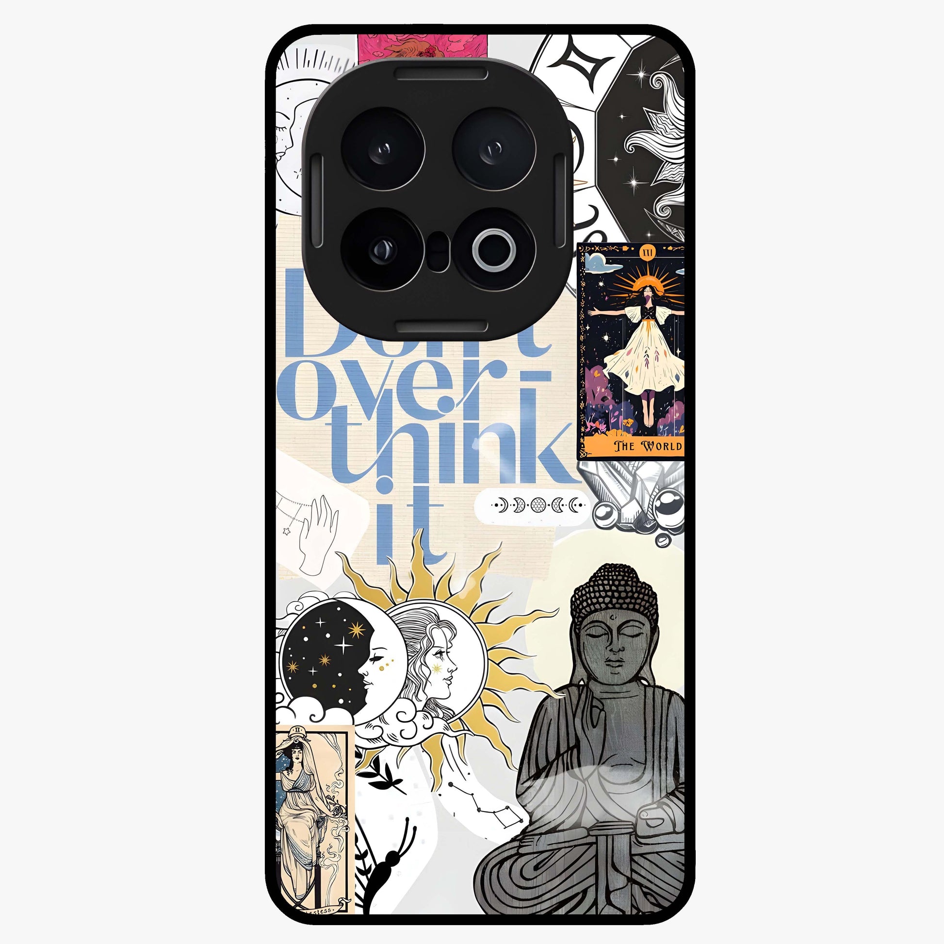 Ethereal Thoughts Glass Case showing flat back view with dreamy artistic artwork and glossy glass finish.