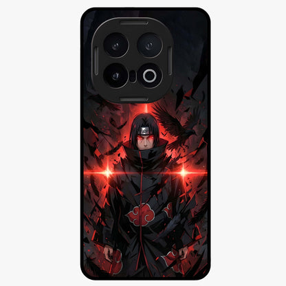 Focused Blade Discipline Glass Case showing flat back view with warrior sword themed artwork and glossy glass finish.