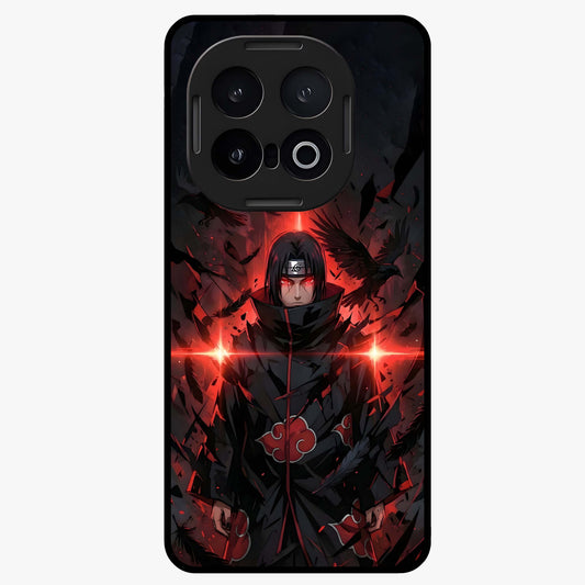 Focused Blade Discipline Glass Case showing flat back view with warrior sword themed artwork and glossy glass finish.
