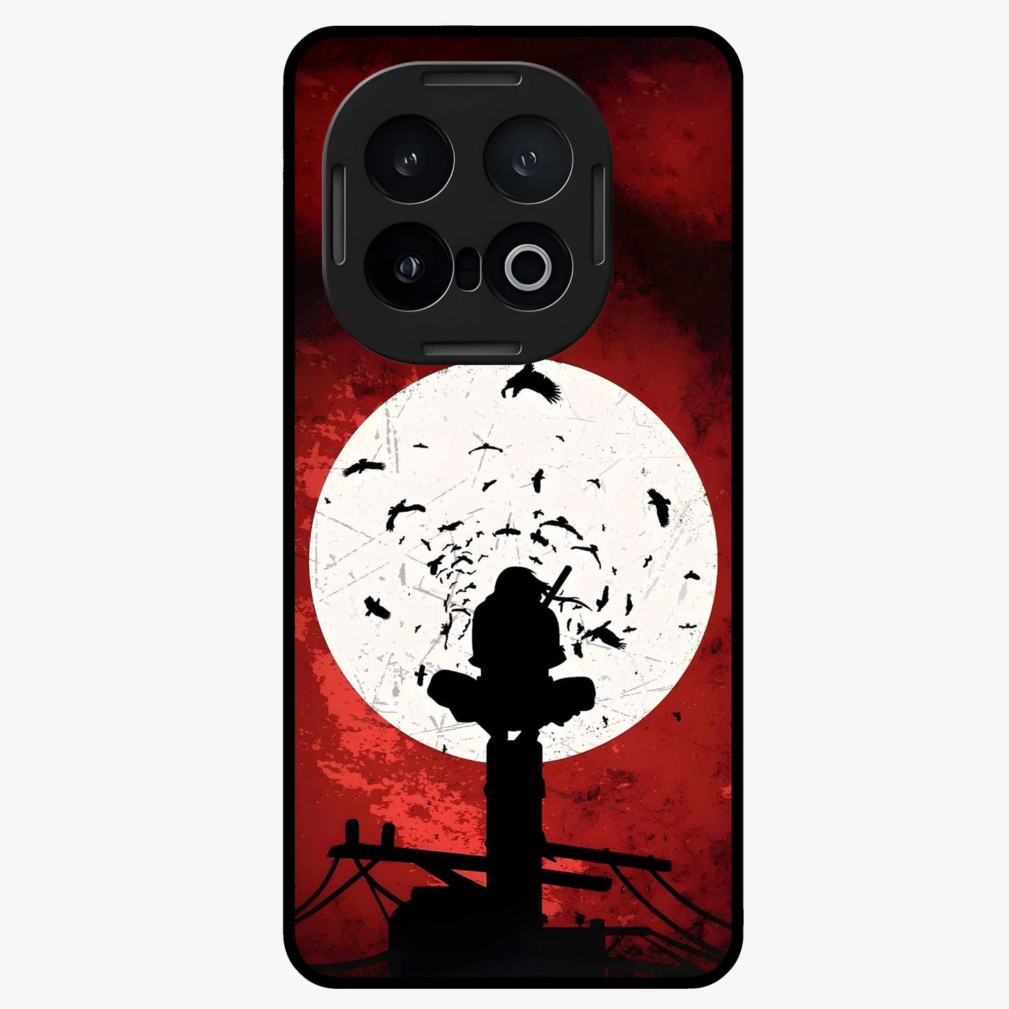 Itachi Limited Edition Naruto Anime Glass Case showing flat back view with iconic anime character artwork and glossy glass finish.