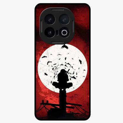 Itachi Limited Edition Naruto Anime Glass Case showing flat back view with iconic anime character artwork and glossy glass finish.