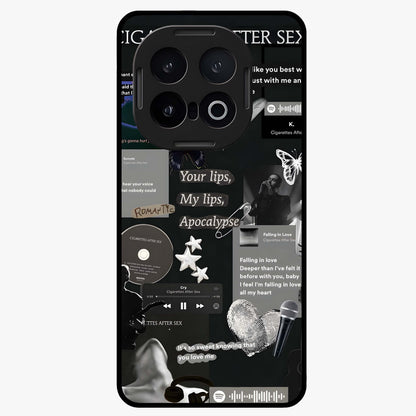 Midnight Love Echo Glass Case showing flat back view with romantic midnight themed artwork and glossy glass finish.