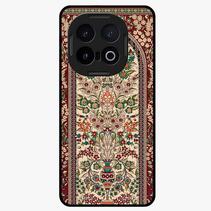 Persian Inspired Glass Case showing flat back view with ornate Persian style pattern artwork and glossy glass finish.