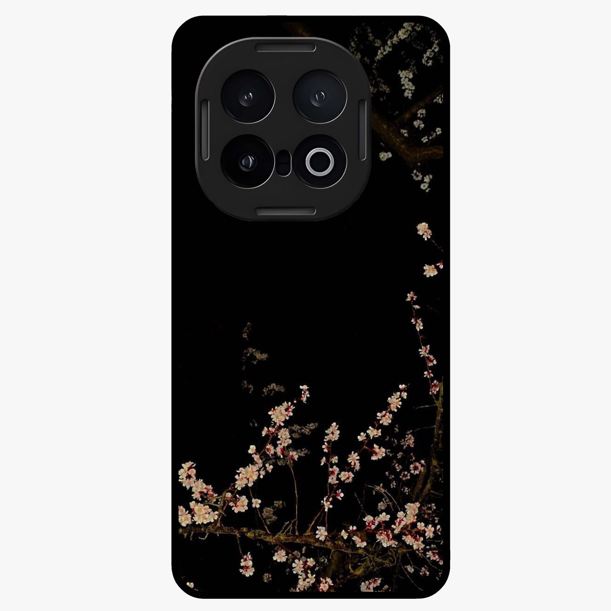 Petal Moon Light With Custom Name Glass Case showing flat back view with floral moonlight artwork and personalized name design.