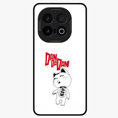 Playful Spirit Charm Glass Case showing flat back view with cheerful charm themed artwork and glossy glass finish.