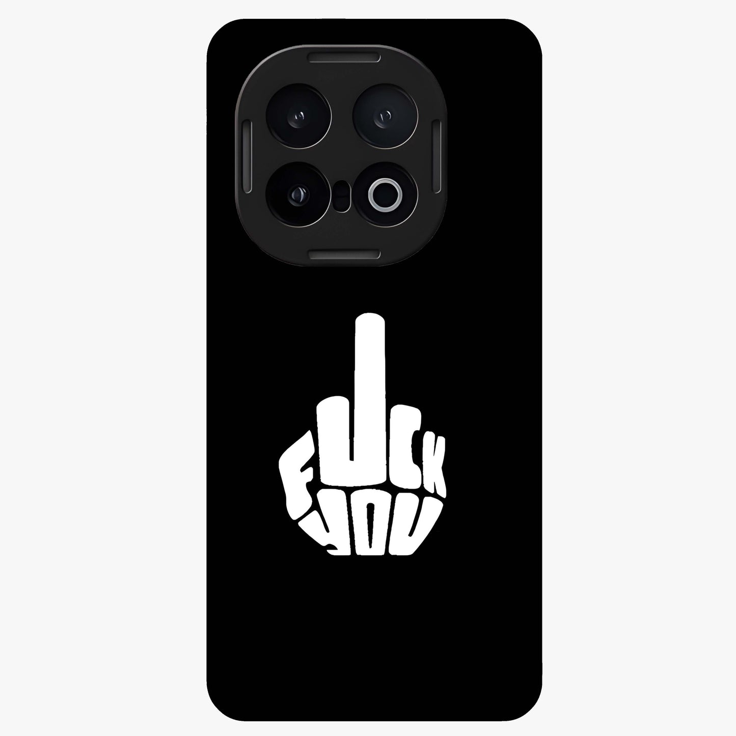 Rebel Mode On Glass Case showing flat back view with bold rebellious typography artwork and glossy glass finish.