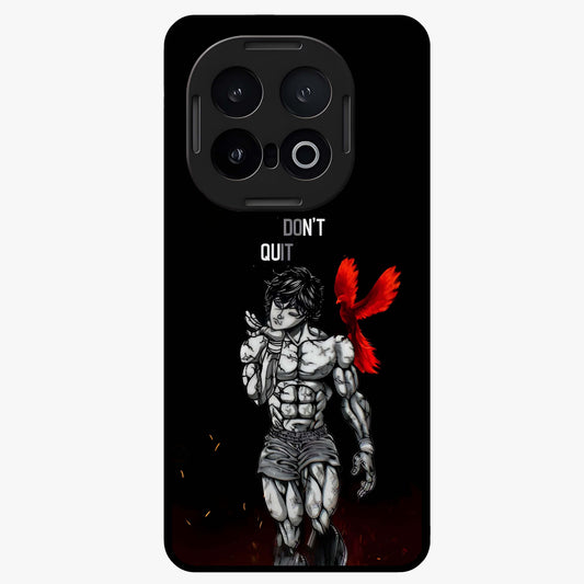 Rise Beyond Limits Glass Case showing flat back view with motivational typography artwork and glossy glass finish.