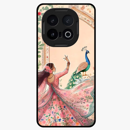 Royal Grace Muse Glass Case showing flat back view with elegant artistic artwork and glossy glass finish.