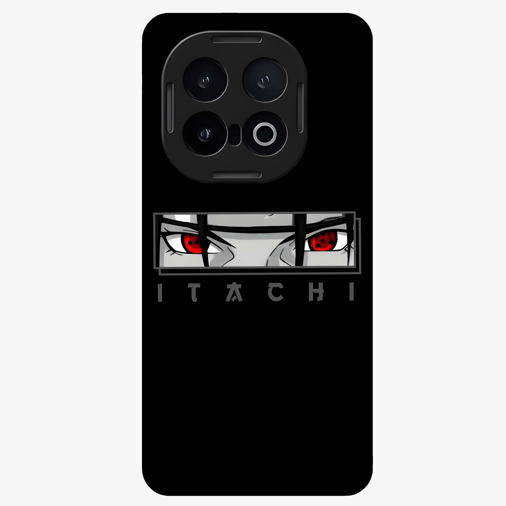 Scarlet Gaze Dominance Glass Case showing flat back view with striking red themed artwork and glossy glass finish.