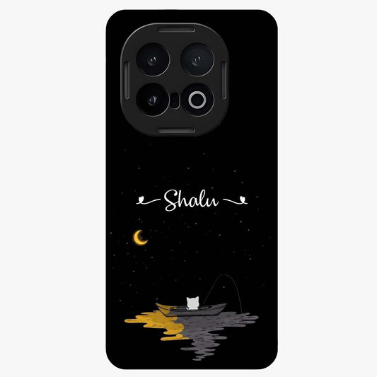 Silent Night Row Glass Case showing flat back view with calm night themed artwork and glossy glass finish.