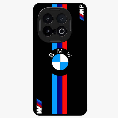 Turbo BMW Beast Glass Case showing flat back view with high performance sports car artwork and glossy glass finish.