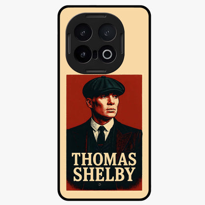 Vintage Mafia Authority Glass Case showing flat back view with bold vintage mafia inspired artwork and glossy glass finish.