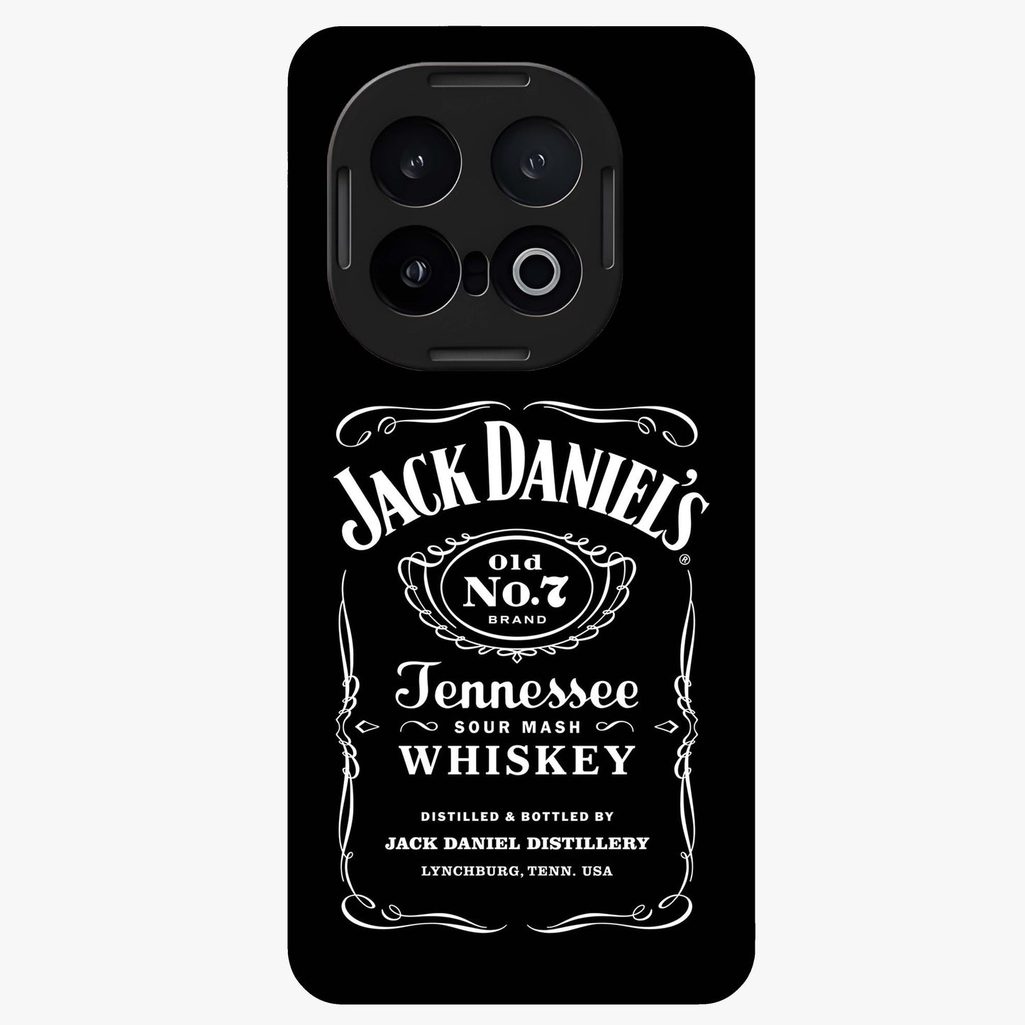 Vintage Whiskey Heritage Glass Case showing flat back view with classic whiskey inspired artwork and glossy glass finish.