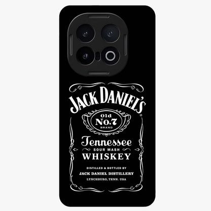 Vintage Whiskey Heritage Glass Case showing flat back view with classic whiskey inspired artwork and glossy glass finish.