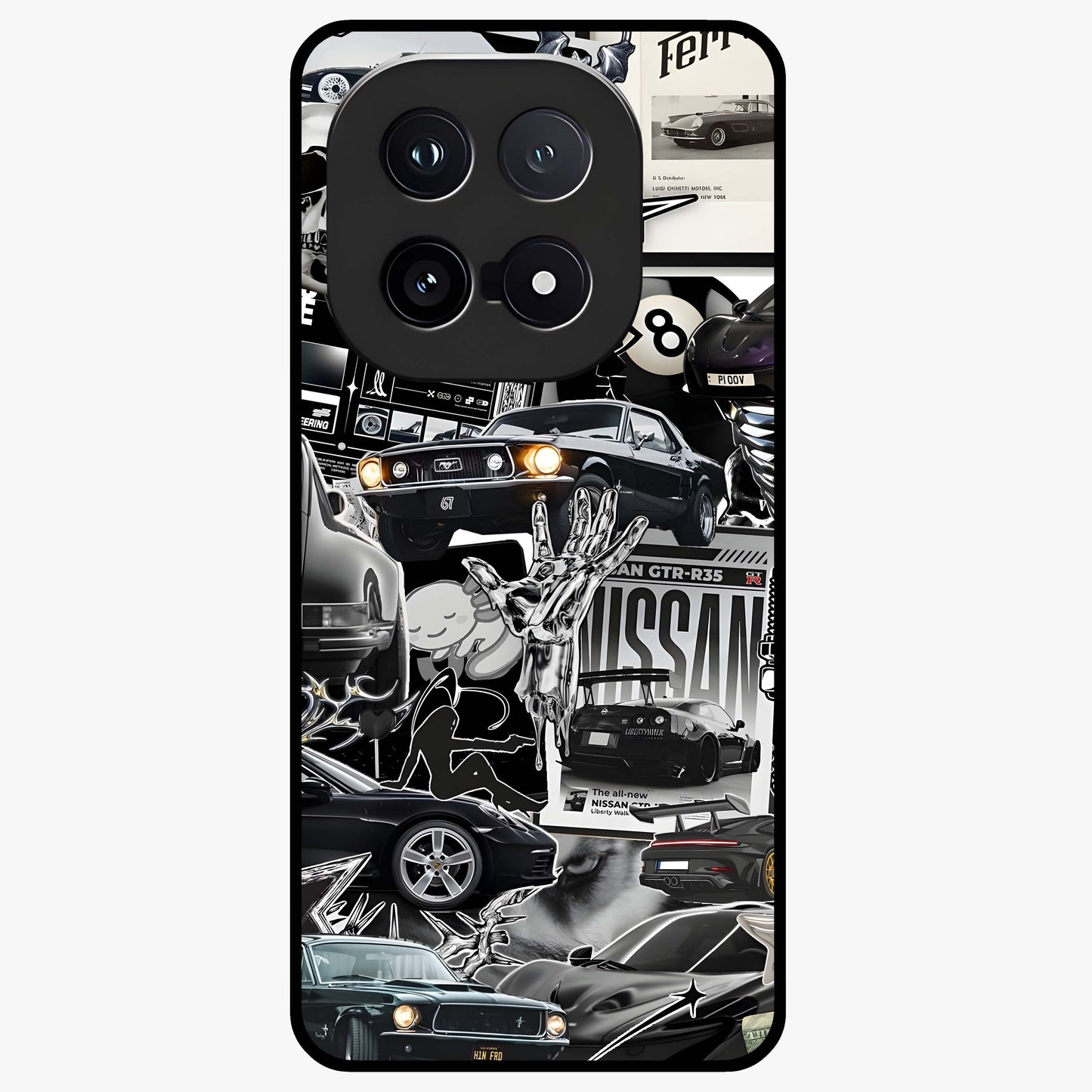 Aesthetic Dark Love Glass Case showing flat back view with dark romantic artwork and glossy glass finish.