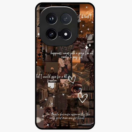 Bittersweet Aesthetic Chaos Glass Case showing flat back view with artistic chaotic aesthetic design and glossy glass finish.