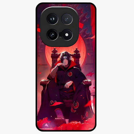 Blood Moon Sovereign Glass Case showing flat back view with mystical blood moon artwork and glossy glass finish.