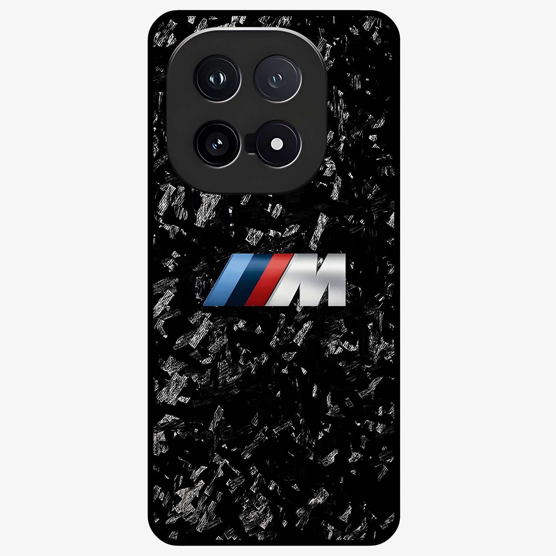 Carbon Speed Mark Glass Case showing flat back view with sporty carbon pattern artwork and glossy glass finish.