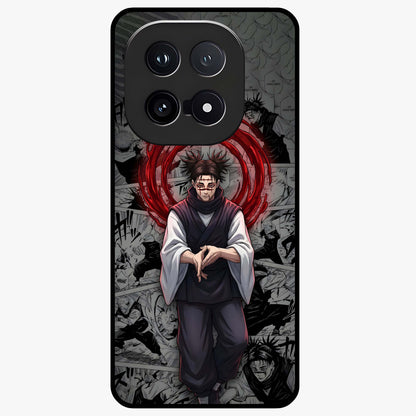 Cursed Ritual Ascension Glass Case showing flat back view with dark ritual themed artwork and glossy glass finish.