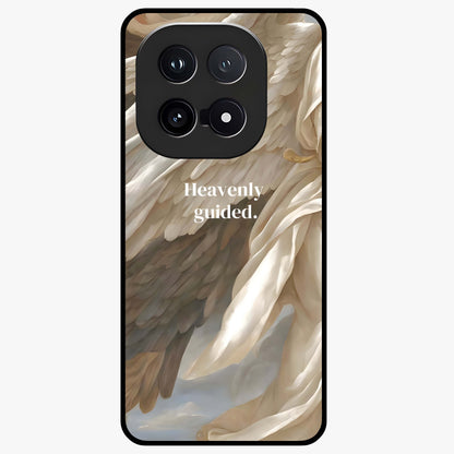 Divine Winged Grace Glass Case showing flat back view with elegant wing inspired artwork and glossy glass finish.