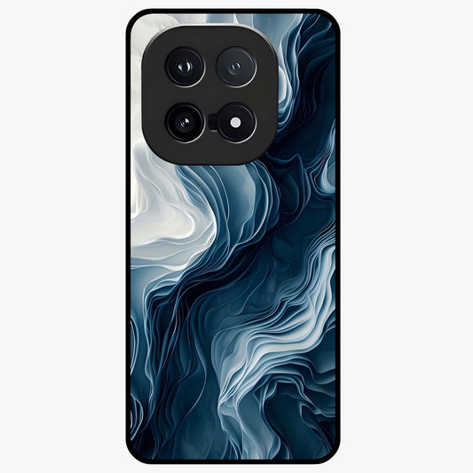 Ethereal Paper Marble Glass Case showing flat back view with soft marble paper texture artwork and glossy glass finish.