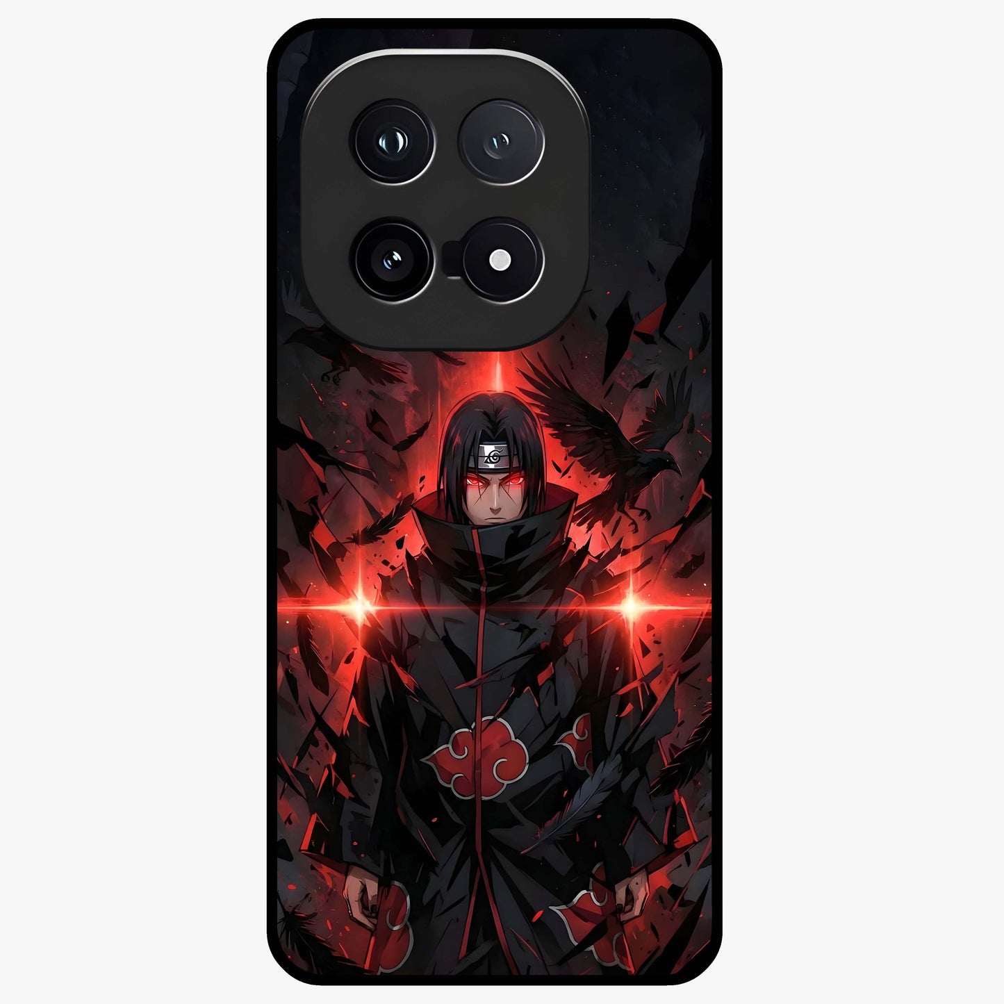 Focus Mode On Glass Case showing flat back view with bold motivational typography design and glossy glass finish.