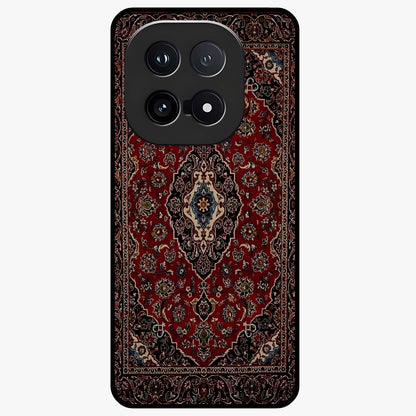 Heritage Carpet Royale Glass Case showing flat back view with ornate Persian carpet inspired pattern and glossy glass finish.