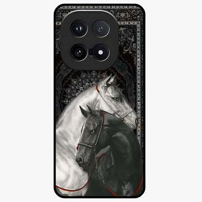Majestic Ride Legacy Glass Case showing flat back view with powerful automotive inspired artwork and glossy glass finish.