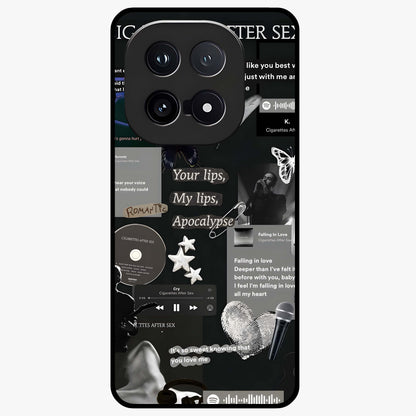 Midnight Love Echo Glass Case showing flat back view with romantic midnight themed artwork and glossy glass finish.