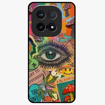 Mystic Eye Wonderland Glass Case showing flat back view with mystical eye themed artwork and glossy glass finish.