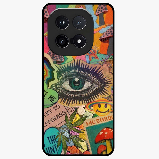Mystic Eye Wonderland Glass Case showing flat back view with mystical eye themed artwork and glossy glass finish.