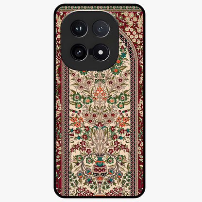 Persian Inspired Glass Case showing flat back view with ornate Persian style pattern artwork and glossy glass finish.