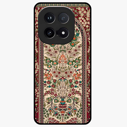 Persian Inspired Glass Case showing flat back view with ornate Persian style pattern artwork and glossy glass finish.