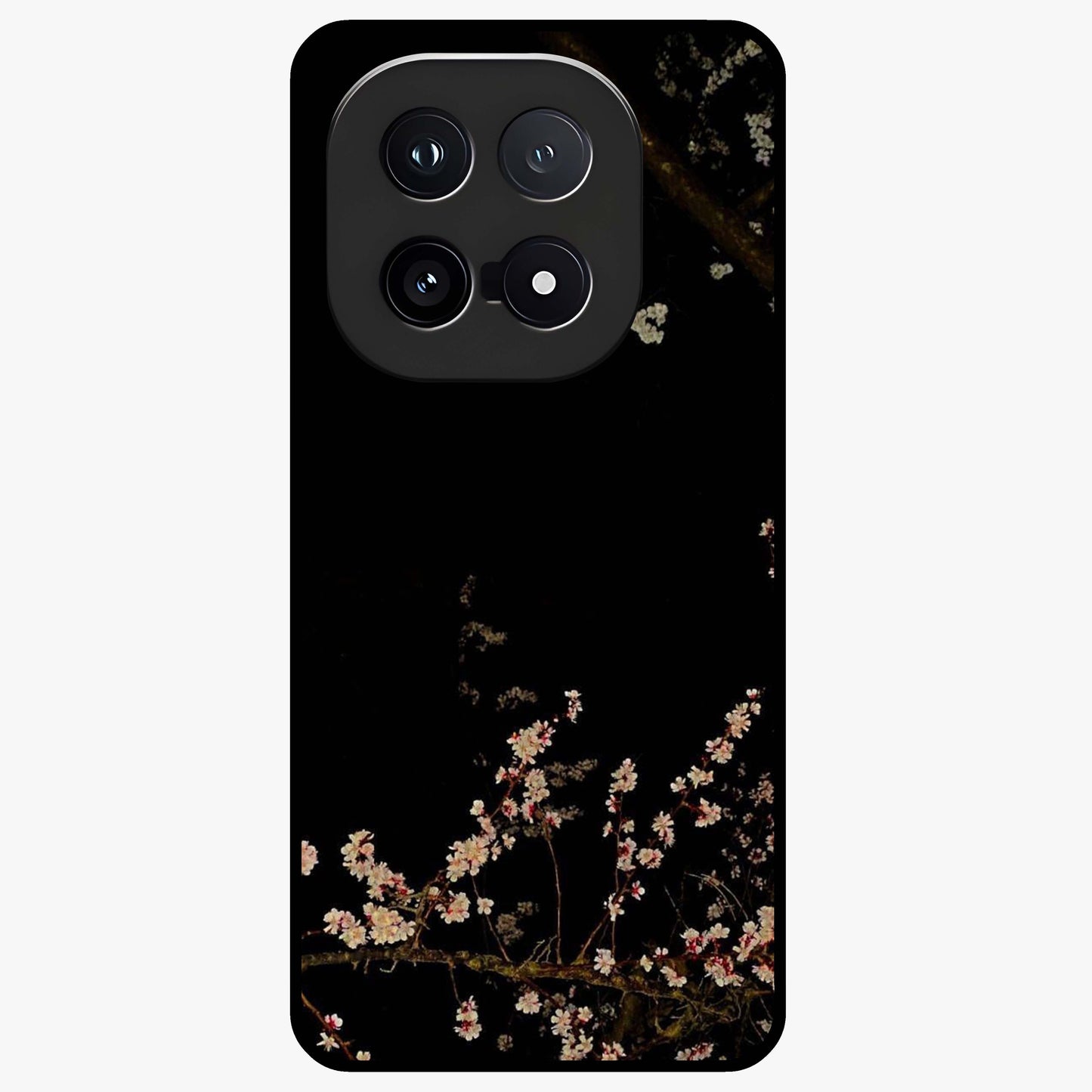 Petal Moon Light With Custom Name Glass Case showing flat back view with floral moonlight artwork and personalized name design.