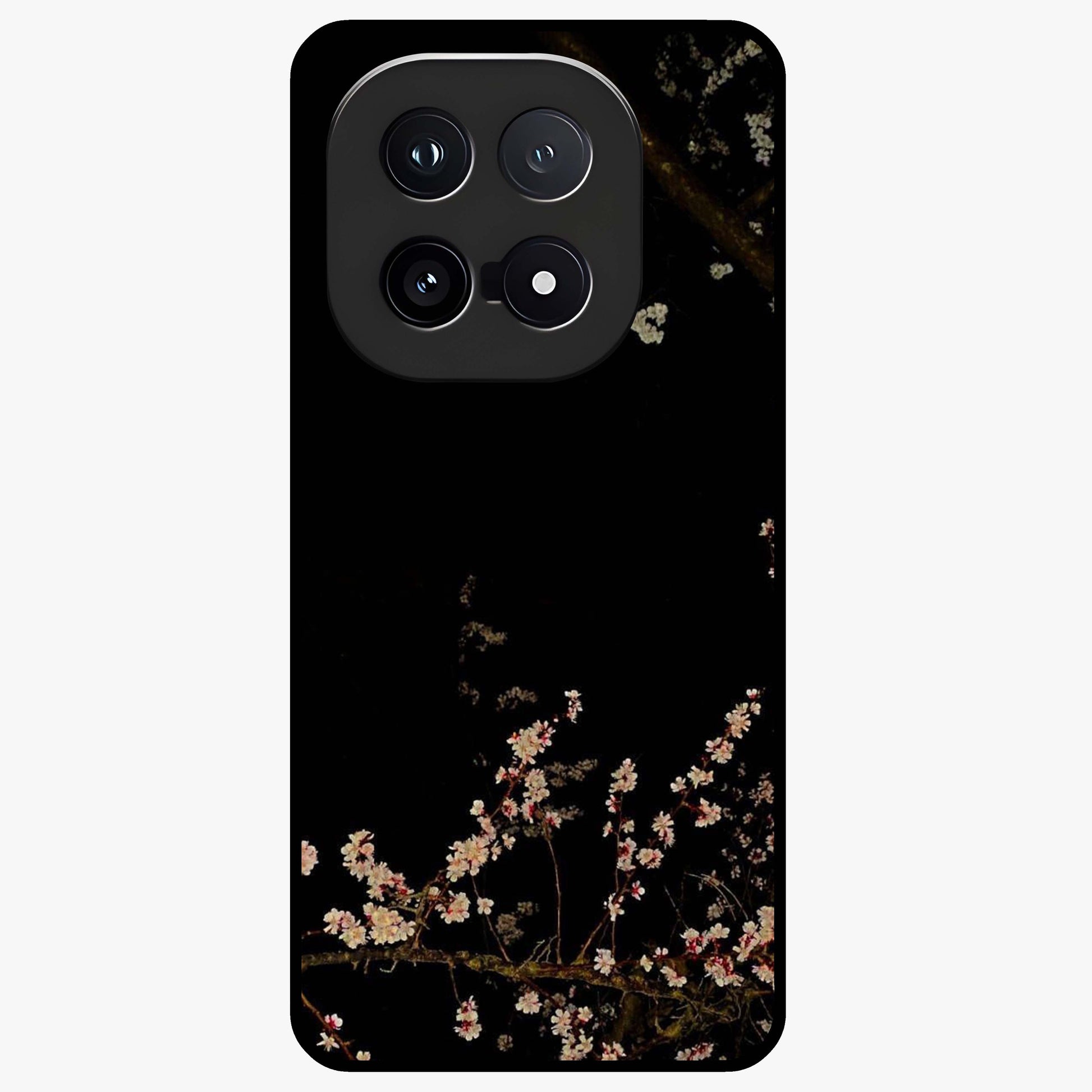 Petal Moon Light With Custom Name Glass Case showing flat back view with floral moonlight artwork and personalized name design.