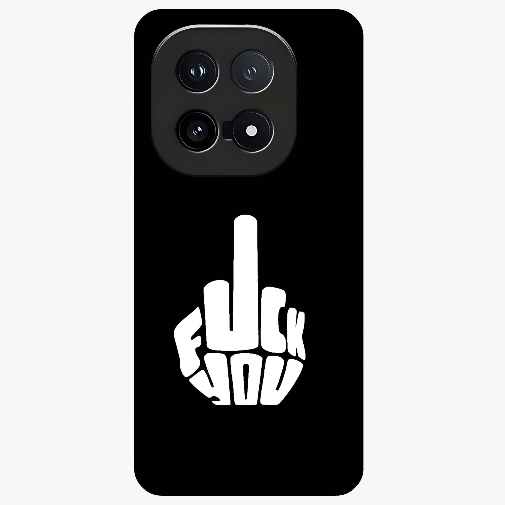 Rebel Mode On Glass Case showing flat back view with bold rebellious typography artwork and glossy glass finish.