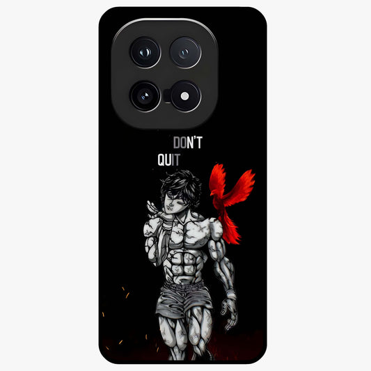 Rise Beyond Limits Glass Case showing flat back view with motivational typography artwork and glossy glass finish.
